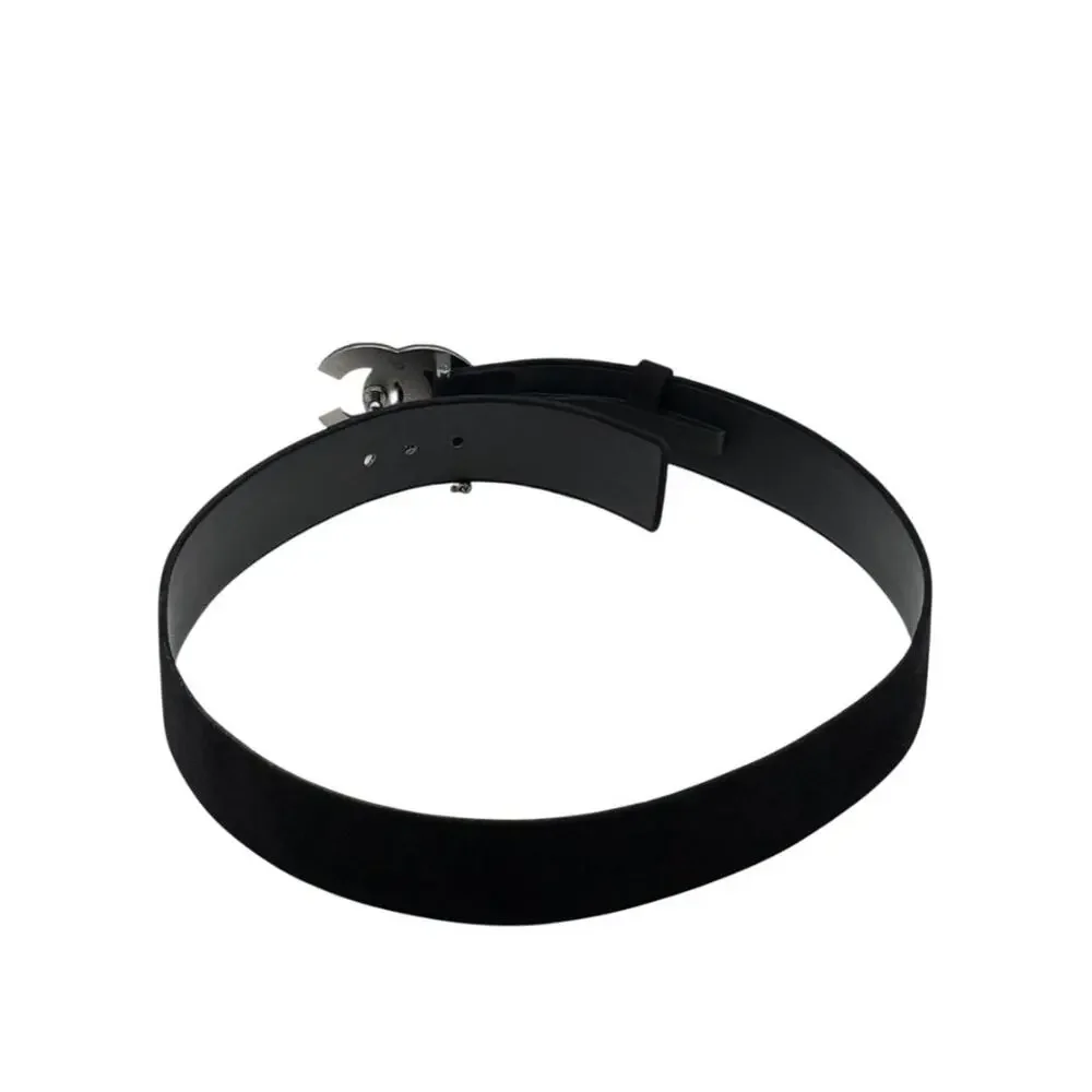 Chanel Ruthenium Chain-Fringe CC Belt – Black Suede – Very Good Condition